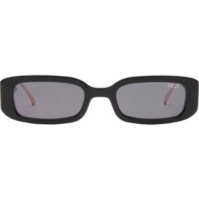 Dezi Lil Drippy 49mm Rectangular Sunglasses In Lil Drippy Black/dark Smoke