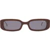 Dezi Lil Drippy 49mm Rectangular Sunglasses In Lil Drippy Matte Chocolate
