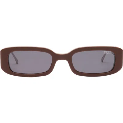 Dezi Lil Drippy 49mm Rectangular Sunglasses In Lil Drippy Matte Chocolate
