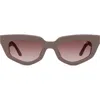 Dezi On Read 49mm Cat Eye Sunglasses In Matte Stone/terra Cotta