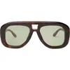 Dezi Pusha 55mm Shield Sunglasses In Green