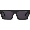 Dezi Slick 55mm Shield Sunglasses In Black