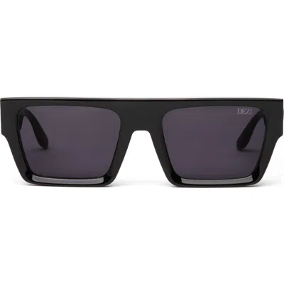 Dezi Slick 55mm Shield Sunglasses In Black/dark Smoke