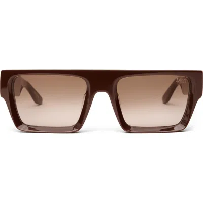 Dezi Slick 55mm Shield Sunglasses In Brown