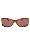 Dezi Slim Thique Wrap Sunglasses In Brown