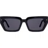 Dezi Switch 55mm Square Sunglasses In Black/dark Smoke