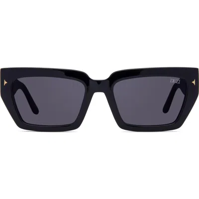 Dezi Switch 55mm Square Sunglasses In Black/dark Smoke