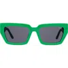 Dezi Switch 55mm Square Sunglasses In Green/dark Smoke