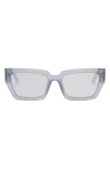 Dezi Switch 55mm Square Sunglasses In Steel / Smoke Flash