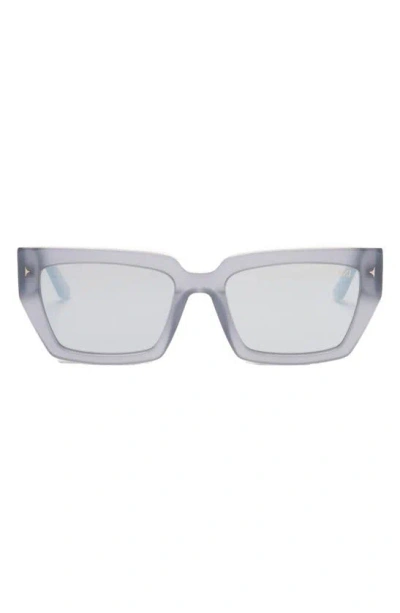 Dezi Switch 55mm Square Sunglasses In Steel/smoke Flash