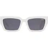 Dezi Switch 55mm Square Sunglasses In White/dark Smoke