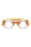 Dezi Thique 125mm Oversize Shield Sunglasses In Yellow/amber Faded Flash