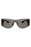 Dezi Wrap It Up 141mm Rimless Shield Sunglasses In Wrap It Up Black/dark Smoke