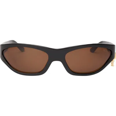 Dezi X Luv Aj Stoned Sunglasses In Stoned Black/cognac