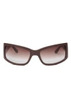 Dezi X Monet Montay 61mm Shield Sunglasses In Brown / Brown Gradient