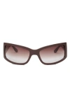 Dezi X Monet Montay 61mm Shield Sunglasses In Brown