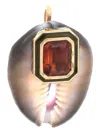 Dezso 18k Rose Gold Citrine Cowry Pendant In Gold