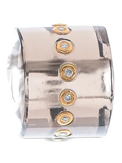 Dezso 18k Rose Gold Diamond And Quartz Pendant In Metallic