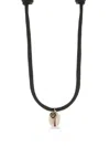 Dezso 18k Rose Gold Diamond Cowrie Shell Necklace In Black