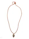 Dezso 18k Rose Gold Fossilized Shell Aquamarine Necklace In Pink