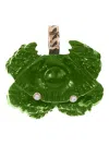 Dezso 18k Rose Gold Malachite And Diamond Crab Pendant In Green
