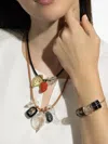 Dezso 18k Rose Gold Nautilus Coral Charm In Brown