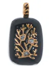 Dezso 18k Rose Gold Petite Polki Onyx And Diamond Charm In Black