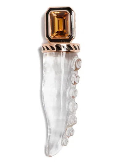 Dezso 18k Rose Gold Tentacle Multi-stone Pendant