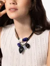 Dezso 18k Rose Gold Tiger Eye Pendant In Blue