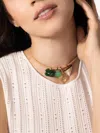 Dezso 18k Rose Gold Vexillum Lemon Quartz Shell Pendant Necklace In Multi
