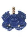 Dezso 18kt Rose Gold Crab Lapis Lazuli Pendant Necklace In Blue