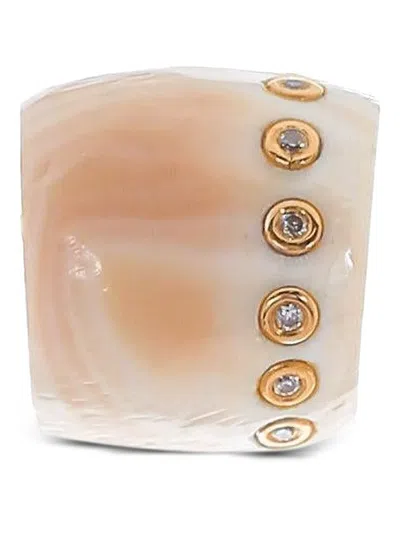 Dezso 18kt Rose Gold Shell Diamond Necklace In Pink