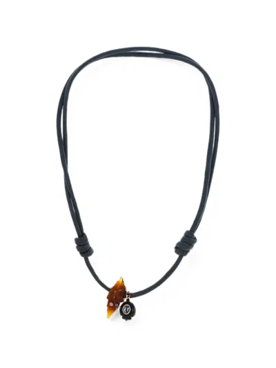 Dezso Agate Coquite-shell Necklace In Blue