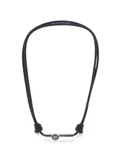 Dezso Aquamarine Beaded Necklace In Black