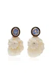 Dezso By Sara Beltran 18k Gold; Coral And Sapphire Earrings In Blue