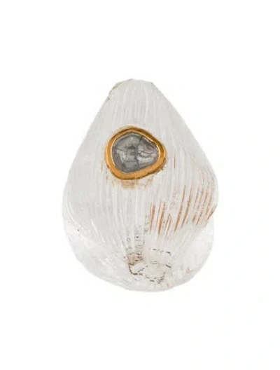 Pre-owned Dezso By Sara Beltran 18k Quartz & Diamond Pendant In Multi