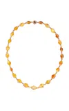 Dezso By Sara Beltran 18k Rose Gold Amber Shell With Diamonds Necklace