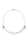 Dezso By Sara Beltran 18k Rose Gold  Crystal And Baguette Diamond Coral Wire Necklace In Gold