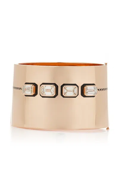 Dezso By Sara Beltran 18k Rose Gold Emerald Cut Diamond Cuff