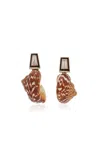Dezso By Sara Beltran 18k Rose Gold Ondulato Shell With Diamond Earrings