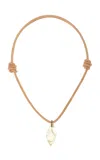 Dezso By Sara Beltran 18k Rose Gold Quartz And Shell Necklace In Yellow