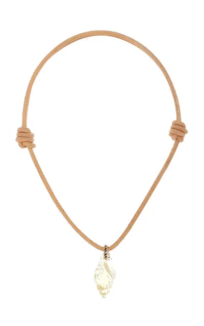 Dezso By Sara Beltran 18k Rose Gold Quartz And Shell Necklace In Yellow