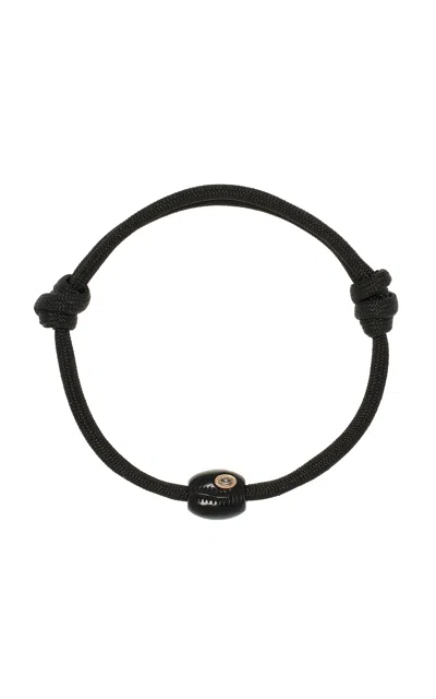 Dezso By Sara Beltran Onyx; Cowry And Sillimanite Anklet In Black