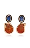 Dezso By Sara Beltran Palm Beach 18k Rose Gold; Clam Shell And Kyanite Earrings In Multi