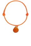 Dezso By Sara Beltr?n 18k Gold Clam Necklace In Shell & Orange Paracord
