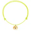 Dezso By Sara Beltr?n Anandara Oval Kyanite Charm Surf Cord Necklace In Natural & Yellow Paracord