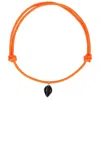 Dezso By Sara Beltr?n Classic Carved Cowry Shark Fin Enamel Surf Cord Necklace In Blue Tiger Eye & Orange Paracord