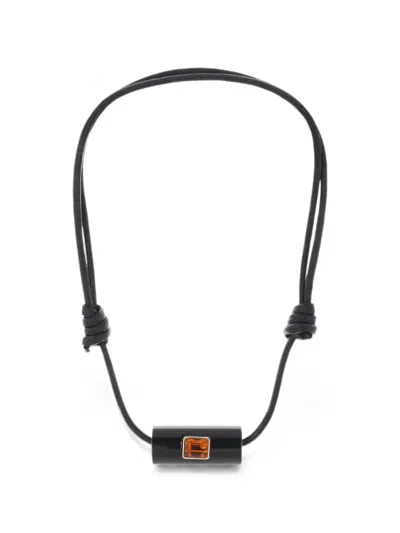 Dezso Citrine Pendant Necklace In Schwarz