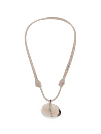 Dezso Diamond And Edul-shell Necklace In Neutral