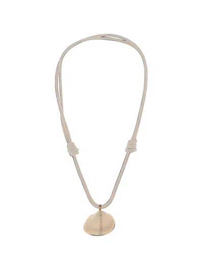 Dezso Diamond And Shell Necklace In Neutral